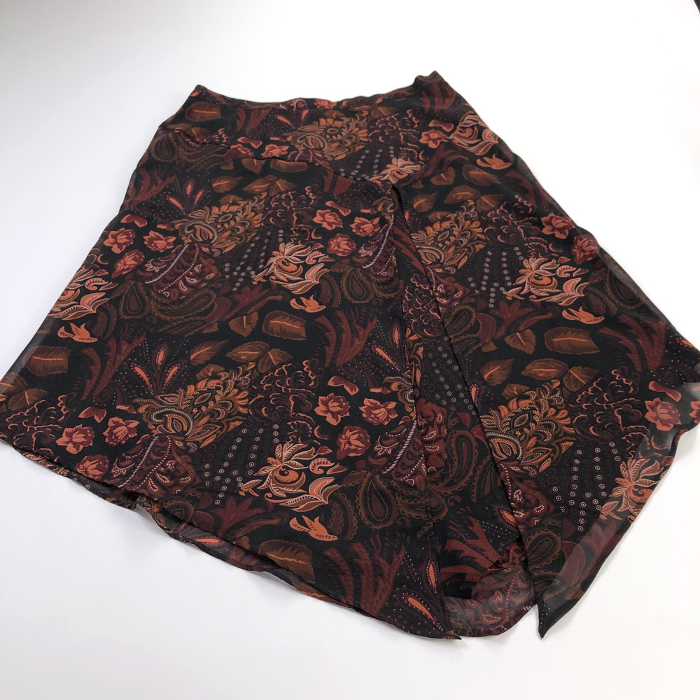 Coldwater Creek Plus 1X (Fits 34In) Polyester Boho Flowy Pull On Autumn Skirt